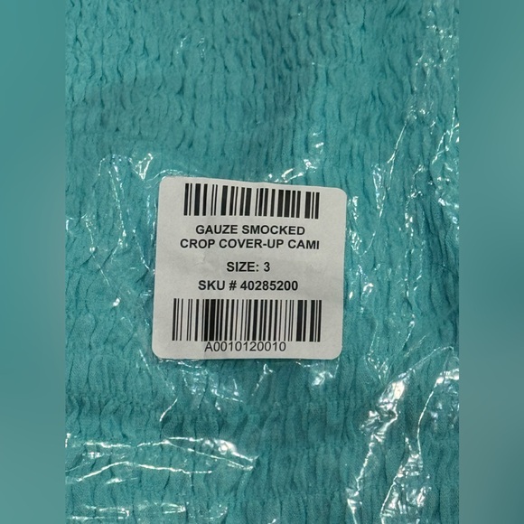 NWT Torrid gauze smocked sleeveless crop cover-up cami blue size 3X - Picture 6 of 7